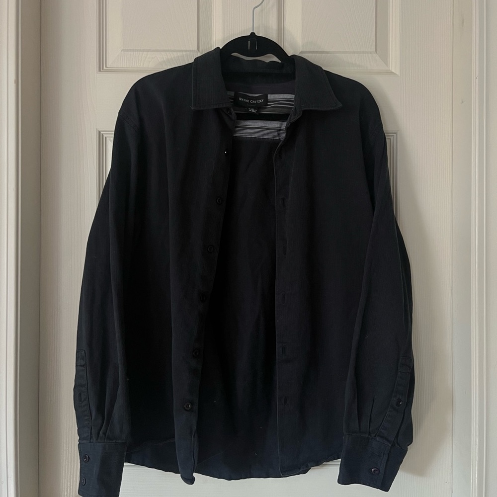 Wayne Gretzky black button down shirt
